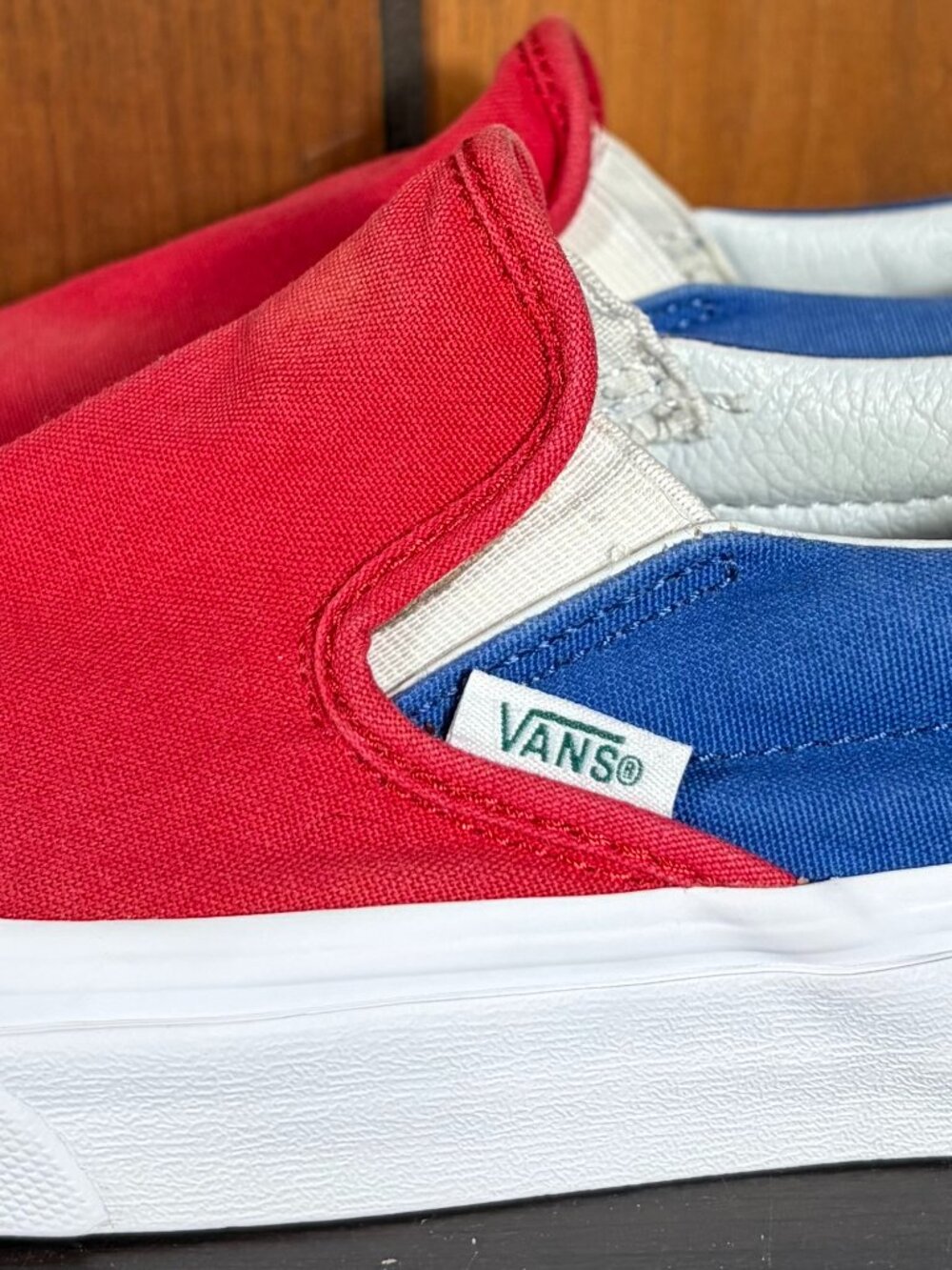Vans Classic Slip-On "Yacht Club" Vibrant Color-Blocked Canvas Womens Sz 7 Shoes